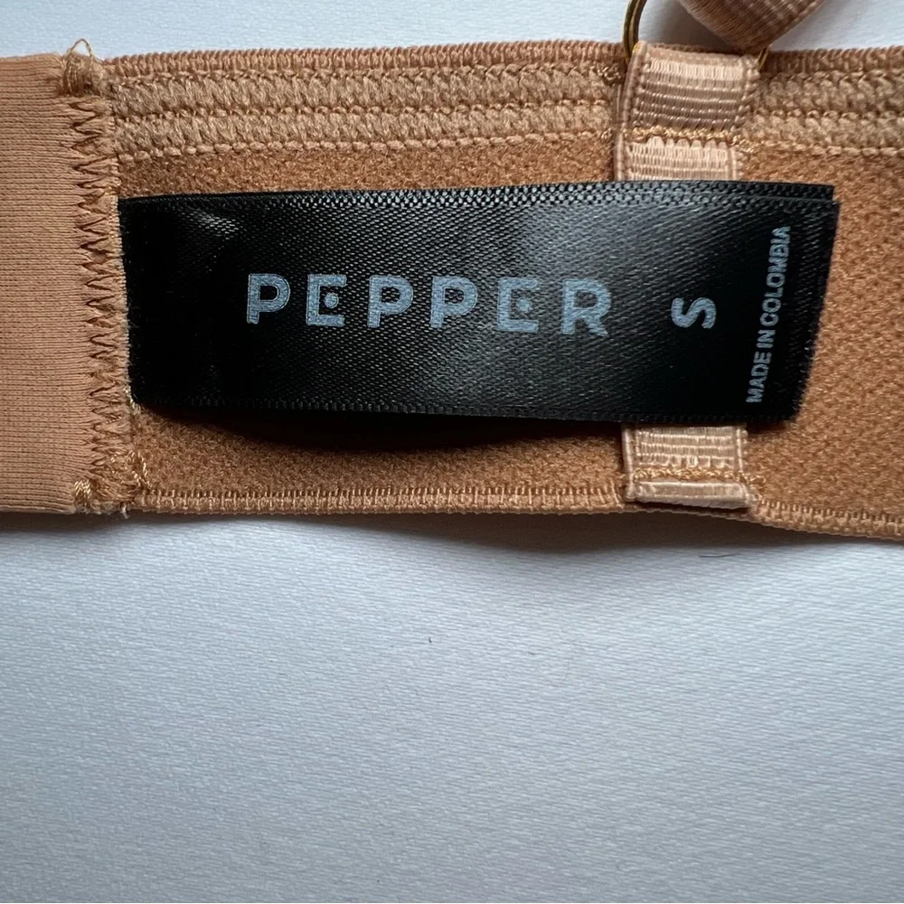 Pepper Everyday Lace Triangle Bralette in‎ Tuscan Tan size small